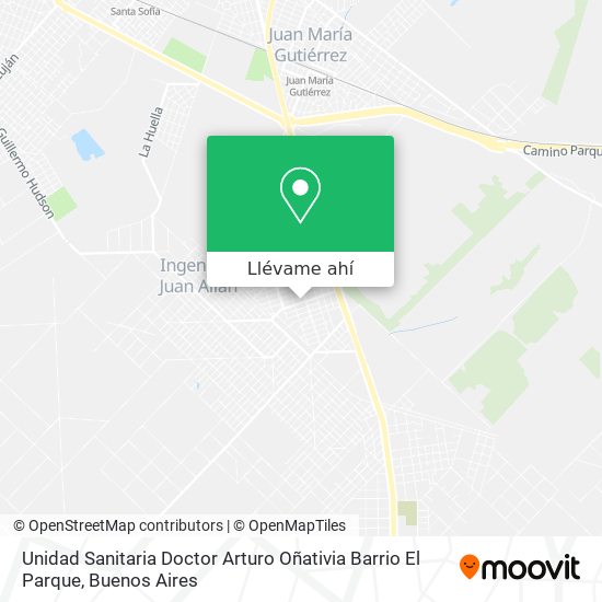 Mapa de Unidad Sanitaria Doctor Arturo Oñativia Barrio El Parque