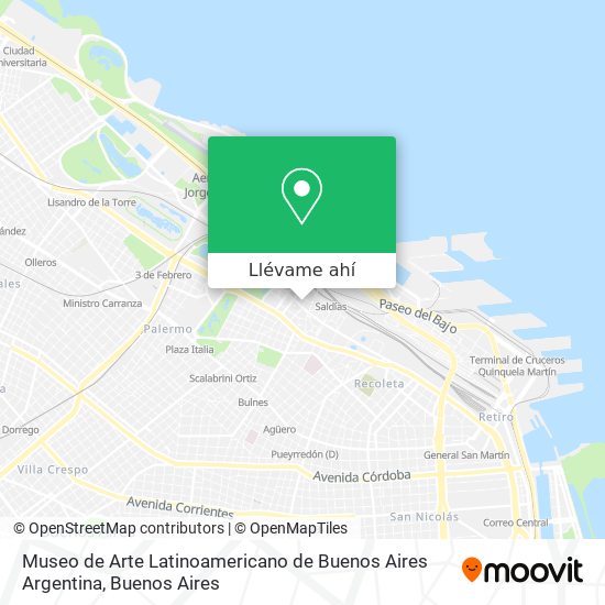 Mapa de Museo de Arte Latinoamericano de Buenos Aires Argentina