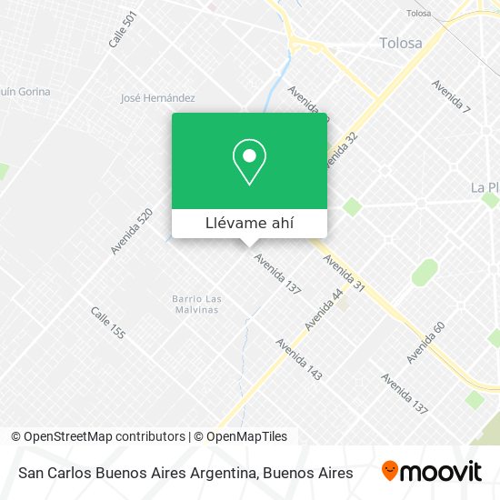 Mapa de San Carlos Buenos Aires Argentina