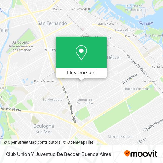 Mapa de Club Union Y Juventud De Beccar