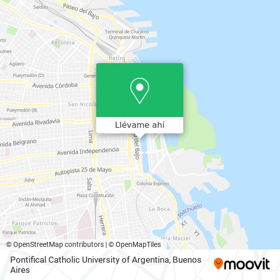 Mapa de Pontifical Catholic University of Argentina