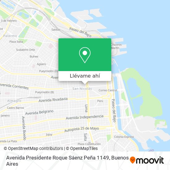 Mapa de Avenida Presidente Roque Sáenz Peña 1149