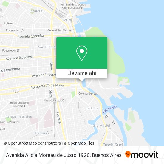 Mapa de Avenida Alicia Moreau de Justo 1920