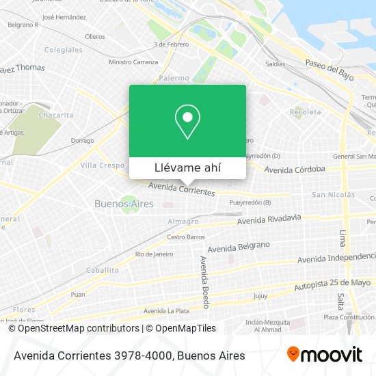 Mapa de Avenida Corrientes 3978-4000