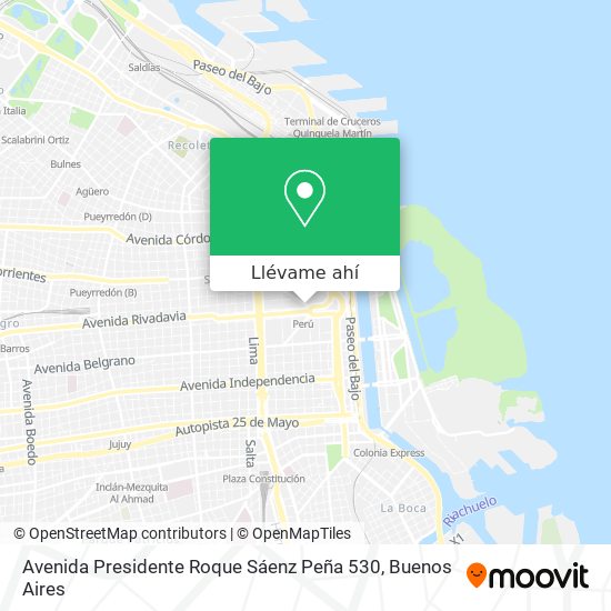 Mapa de Avenida Presidente Roque Sáenz Peña 530