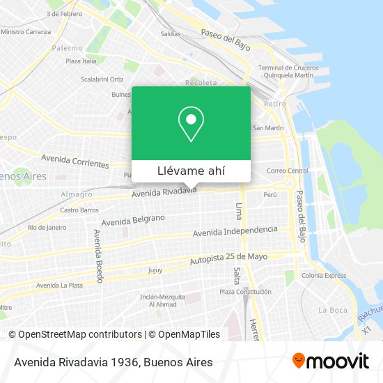 Mapa de Avenida Rivadavia 1936