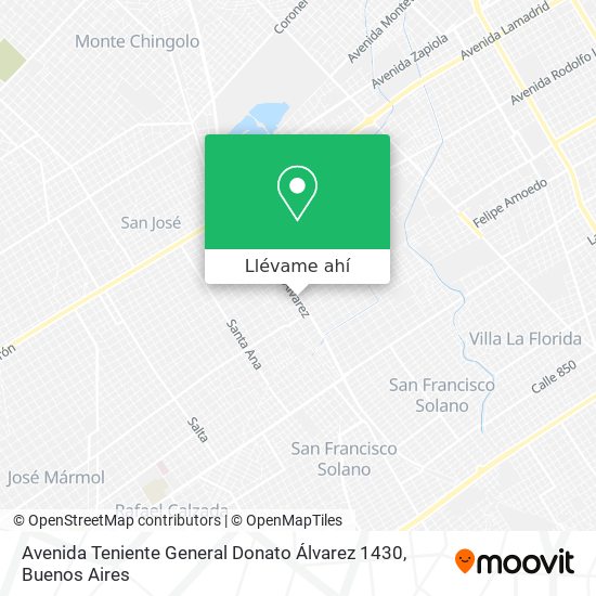 Mapa de Avenida Teniente General Donato Álvarez 1430
