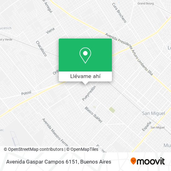 Mapa de Avenida Gaspar Campos 6151