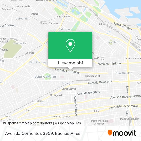 Mapa de Avenida Corrientes 3959