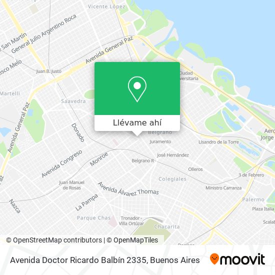 Mapa de Avenida Doctor Ricardo Balbín 2335