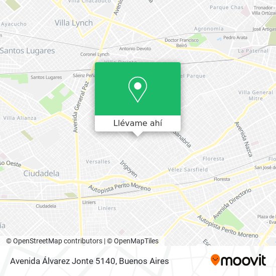 Mapa de Avenida Álvarez Jonte 5140