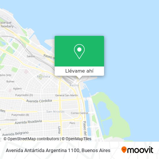 Mapa de Avenida Antártida Argentina 1100