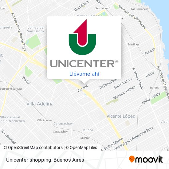 Mapa de Unicenter shopping