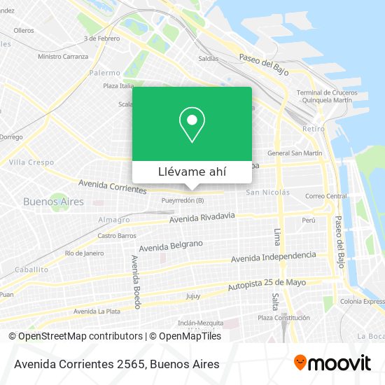 Mapa de Avenida Corrientes 2565