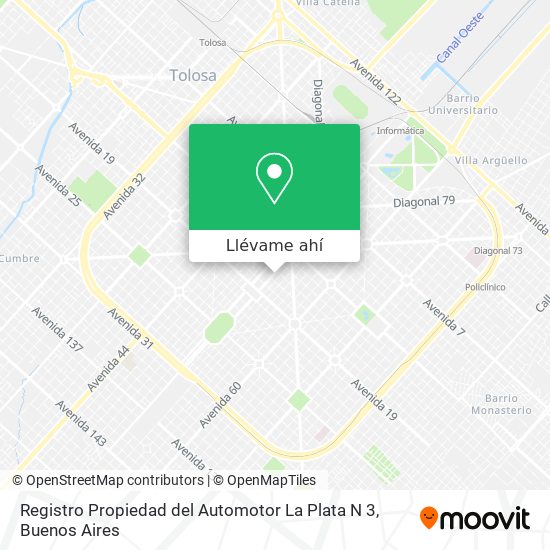 Mapa de Registro Propiedad del Automotor La Plata N 3