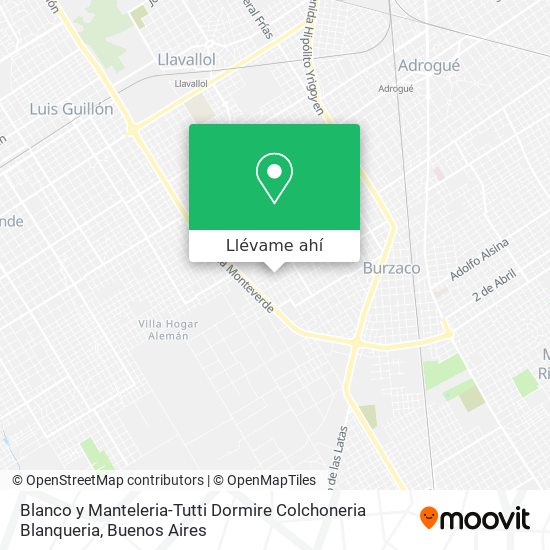 Mapa de Blanco y Manteleria-Tutti Dormire Colchoneria Blanqueria