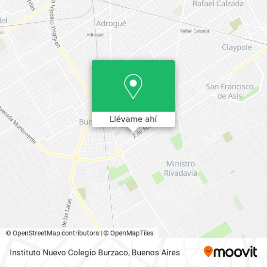 Mapa de Instituto Nuevo Colegio Burzaco