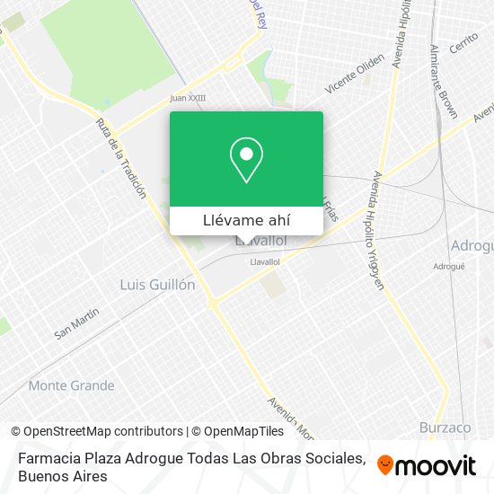 Mapa de Farmacia Plaza Adrogue Todas Las Obras Sociales