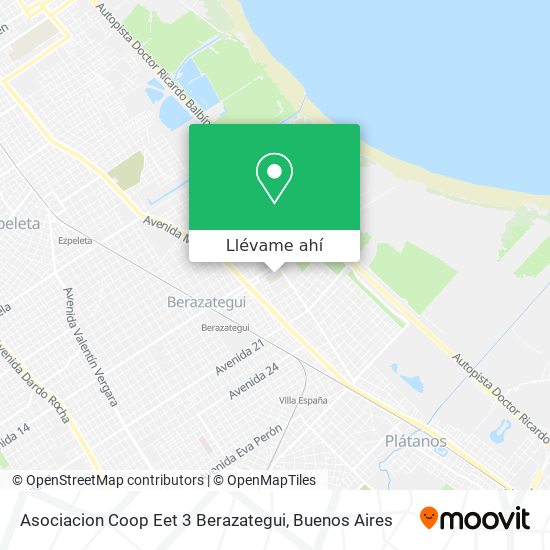 Mapa de Asociacion Coop Eet 3 Berazategui