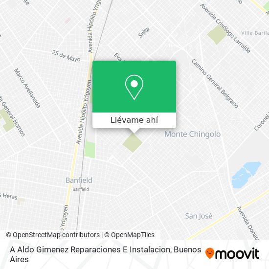 Mapa de A Aldo Gimenez Reparaciones E Instalacion