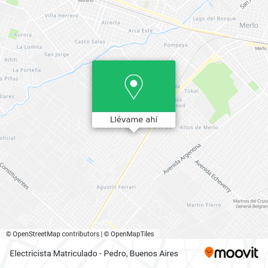 Mapa de Electricista Matriculado - Pedro