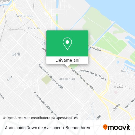 Mapa de Asociación Down de Avellaneda