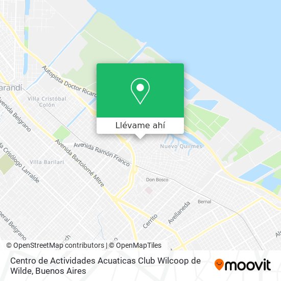 Mapa de Centro de Actividades Acuaticas Club Wilcoop de Wilde