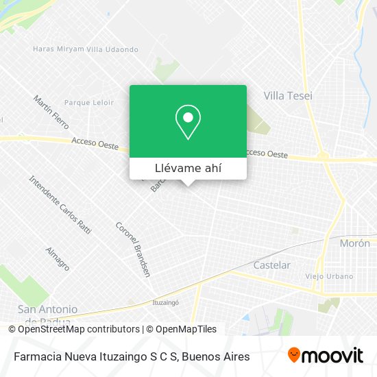 Mapa de Farmacia Nueva Ituzaingo S C S