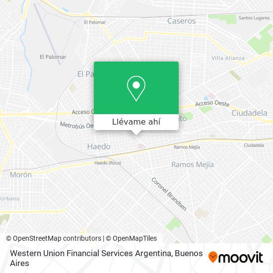 Mapa de Western Union Financial Services Argentina