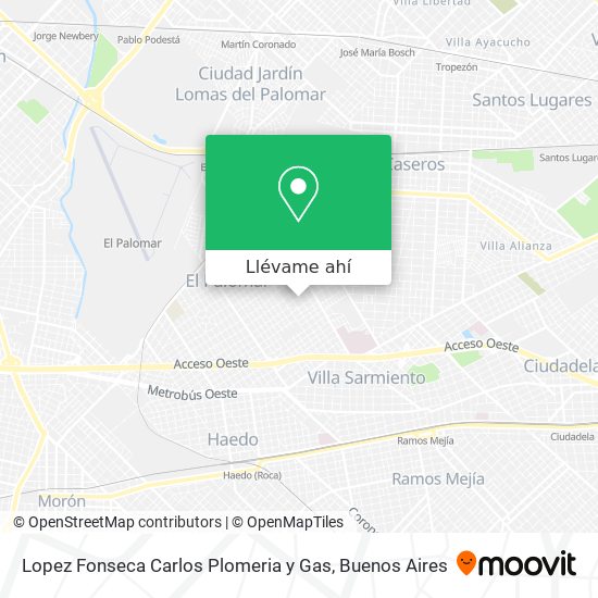 Mapa de Lopez Fonseca Carlos Plomeria y Gas