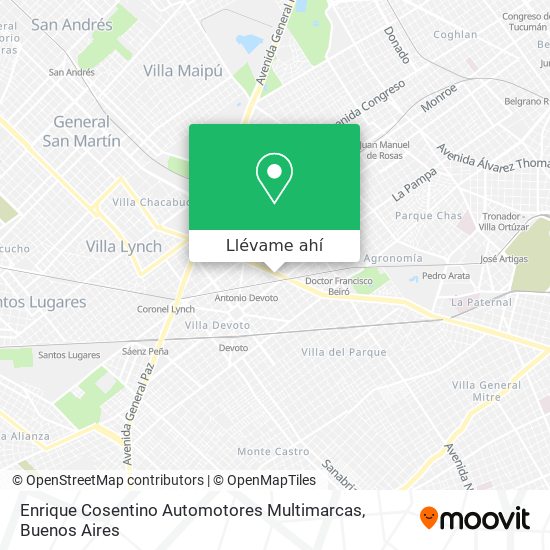 Mapa de Enrique Cosentino Automotores Multimarcas