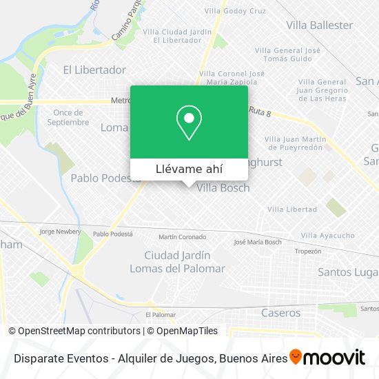 Mapa de Disparate Eventos - Alquiler de Juegos