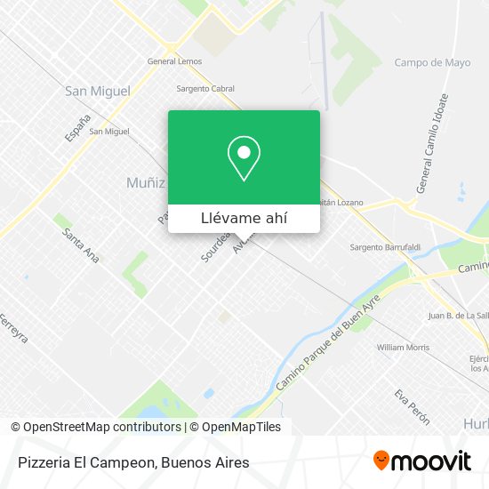 Mapa de Pizzeria El Campeon