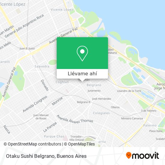 Mapa de Otaku Sushi Belgrano