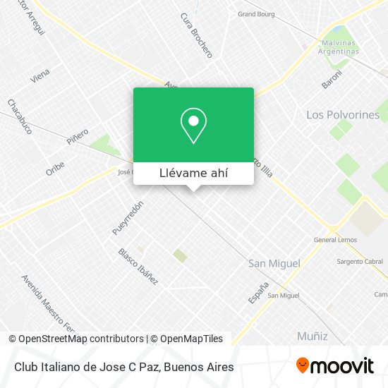 Mapa de Club Italiano de Jose C Paz