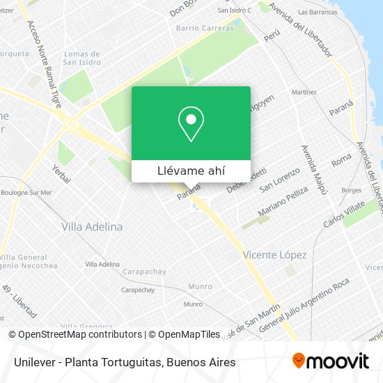 Mapa de Unilever - Planta Tortuguitas
