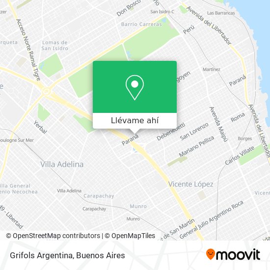 Mapa de Grifols Argentina