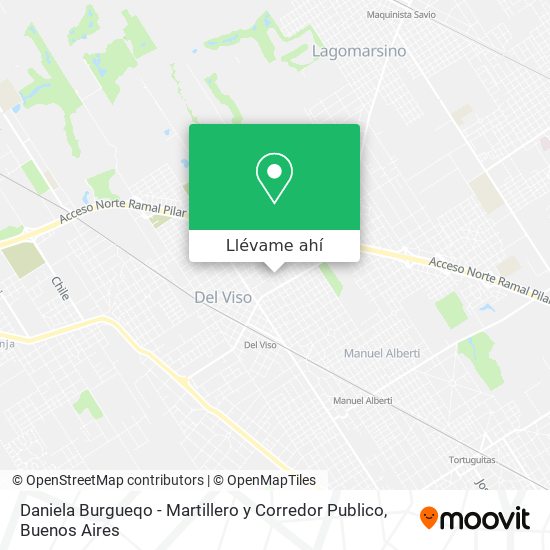 Mapa de Daniela Burgueqo - Martillero y Corredor Publico