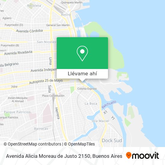 Mapa de Avenida Alicia Moreau de Justo 2150
