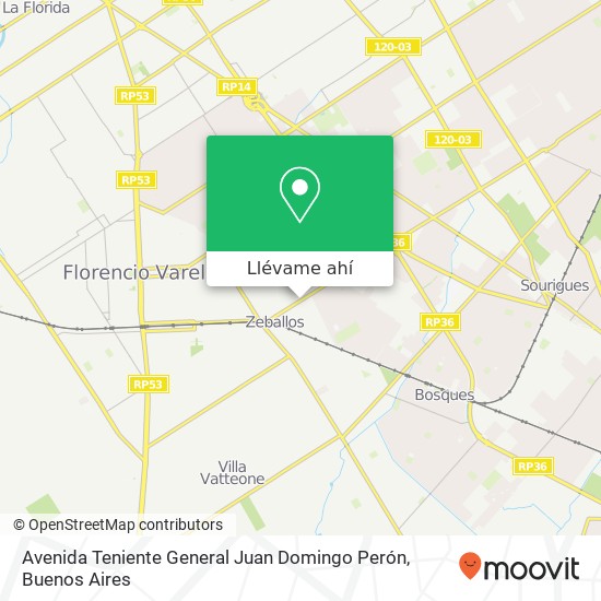 Mapa de Avenida Teniente General Juan Domingo Perón