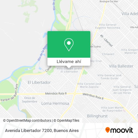 Mapa de Avenida Libertador 7200