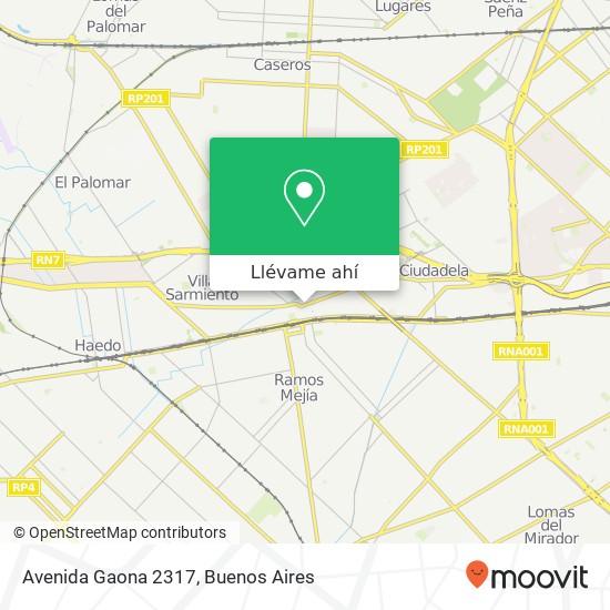 Mapa de Avenida Gaona 2317