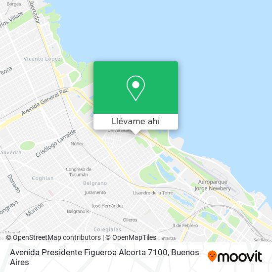 Mapa de Avenida Presidente Figueroa Alcorta 7100