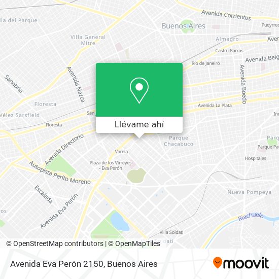 Mapa de Avenida Eva Perón 2150