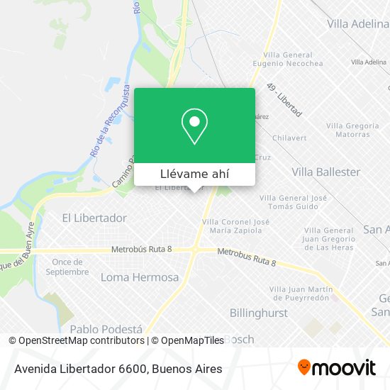 Mapa de Avenida Libertador 6600