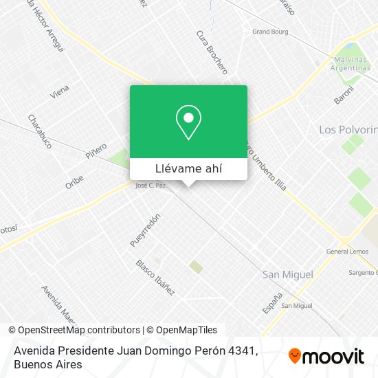 Mapa de Avenida Presidente Juan Domingo Perón 4341