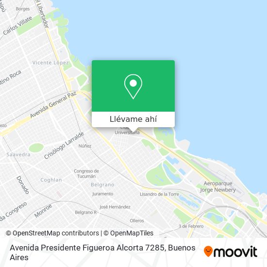 Mapa de Avenida Presidente Figueroa Alcorta 7285