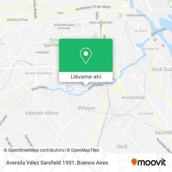 Mapa de Avenida Vélez Sarsfield 1901