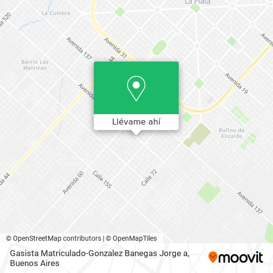 Mapa de Gasista Matriculado-Gonzalez Banegas Jorge a