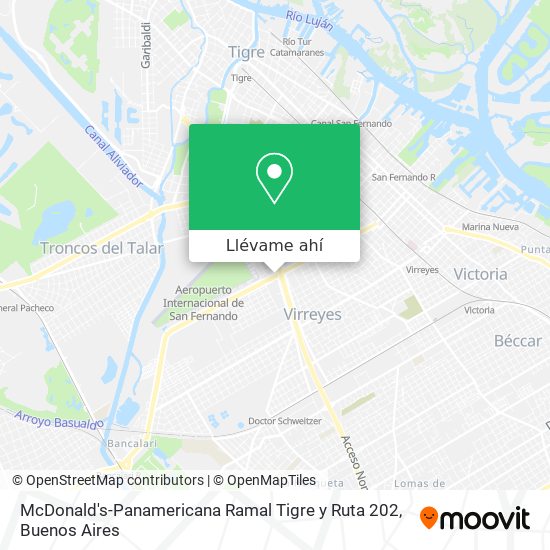 Mapa de McDonald's-Panamericana Ramal Tigre y Ruta 202